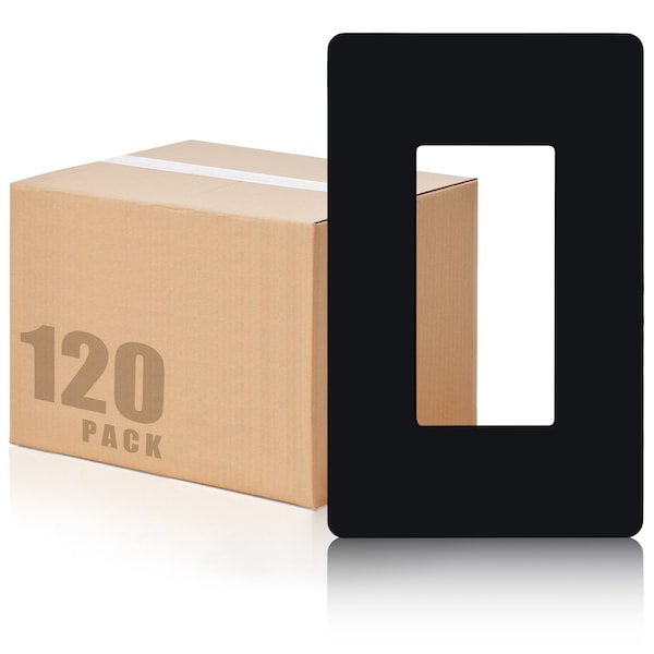 Faith Black 1-Gang Decorator Screwless Wall Plates Child Safe Outlet Covers, USB Receptacle, 120PK SWP1-BK-120 - main